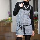 ageha@shibuya - Set: Ruffle Gingham Playsuit + Turtleneck Top