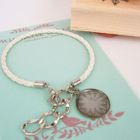 MyLittleThing - Sweet Lace Flower with White Leather Bracelet