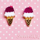 Sweet & Co. - I love ice-cream mirror stud earrings