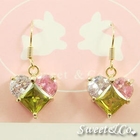 Sweet & Co. - Austrian Crystal Heart Gold Earrings