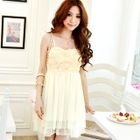 Tokyo Fashion - Rosette-Appliqué Sleeveless Cocktail Dress