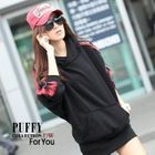 PUFFY - Plaid-Shoulder Hooded Pullover