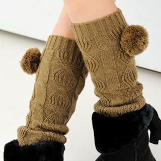 Cable-Knit Pom-Pom Leg Warmer Cable-Knit Pom-Pom Leg Warmer