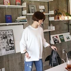 MARSHMALLOW - 3/4-Sleeve Dip-Back T-Shirt MARSHMALLOW - 3/4-Sleeve Dip-Back T-Shirt