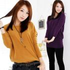 Miss Hong - Dolman Sleeve Knit Tunic