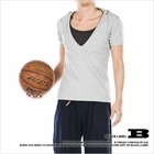 Style Impact - Hooded V-Neck Short-Sleeve Top