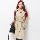 Secret;BB - Sleeveless Belted Trench Coat