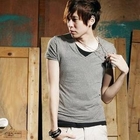 Monkey Shop - Striped V-Neck Short-Sleeve Tee