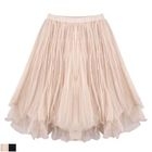 TIME/X9 - Ruffle-Hem Layered A-Line Mesh Skirt