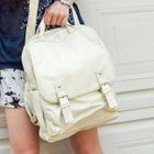 Fashion Lady - Faux-Leather Buckled Backpack