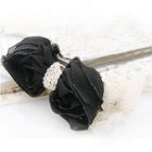 Fit-to-Kill - Sparkle lace and chiffon bow hair pin -black