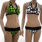 Cookie 7 - Set: Halter Bikini Top + Bottom + Cover-Up Miniskirt