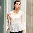 59th Street - Lace Trim Pleated Cape Top