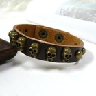 OWL Fashion - Skull-Stud Genuine-Leather Bangle
