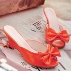Smoothie - Patent Bow-Accent Wedge Mules
