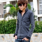 MR.ZERO - Contrast-Trim Long-Sleeve Shirt
