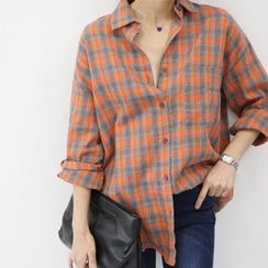 DANI LOVE - Long-Sleeve Plaid Shirt DANI LOVE - Long-Sleeve Plaid Shirt