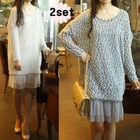 Taam Story - Set: Nubby Knit Dress + Slipdress