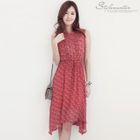Stylementor - Tie-Waist Asymmetrical Sleeveless Dress