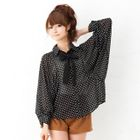 ageha@shibuya - Polka Dot Batwing Sleeve Blouse