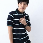MR.PARK - Contrast-Trim Striped Polo Shirt