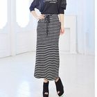 Manna - Drawstring-Waist Striped Maxi Skirt