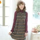 Tokyo Fashion - Sleeveless Plaid Hooded Dress