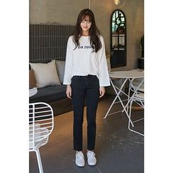 CHERRYKOKO - Wide-Sleeve Lettering T-Shirt CHERRYKOKO - Wide-Sleeve Lettering T-Shirt