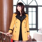 Meteshow - Knit Panel Double-Breasted Coat