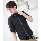 NanNom - Tab-Sleeve Shirt With Plaid Trims