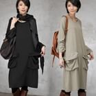 HALUMAYBE - Mock Neck Sleeveless Dress