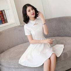 Emeline - 中式领短袖A字连衣裙 Emeline - 中式领短袖A字连衣裙