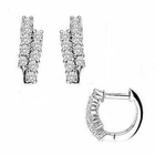 MaBelle - 18K White Gold Diamond Earrings