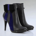Moonbasa - Genuine Leather Panel Ankle Boots