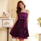 JK2 - Bow-Accent Rosette Cocktail Dress