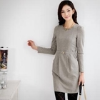 Orange Style - Wool Blend Belted Dress 