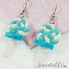 Sweet & Co. - Sweet Blue Candy Lollipop Glitter Earrings