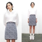 miss panda - 3/4-Sleeve Scalloped Edge Blouse