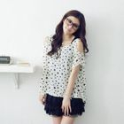 D.P-Shop - Set: Cut-Away Sleeve Star Print Top + Tank Top