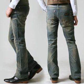 Washed Boot-Cut Jeans
