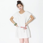 Beccgirl - Short-Sleeve Waist-Tie Dress