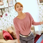 Jack Grace - Dolman Sleeve Tube-Hem Pleated Top