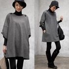 HALUMAYBE - Elbow-Sleeve Knit Dress