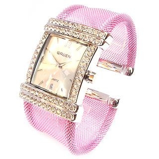 'Pink Net' Trendy Fashion Wrist Watch