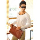 CITY AND THE MAN - Piped Neckline Long-Sleeve T-Shirt