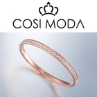 COSI MODA - Steel Bangle with Cubic Zirconia in Rose Gold Plating