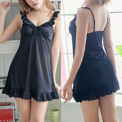 Ayoka - Mesh-Trim Nightdress Ayoka - Mesh-Trim Nightdress