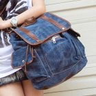 Fashion Lady - Flap-Pocket Denim Backpack
