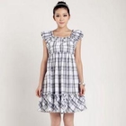 O.SA - Frilled Sleeveless Plaid Dress
