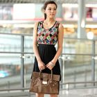 59th Street - Printed Sleeveless Pleated Dress